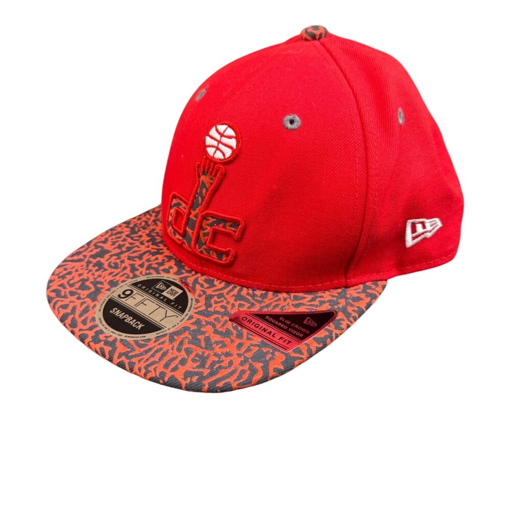 New Era Mens Red Snapback Hat Graphic Adjustable Fit